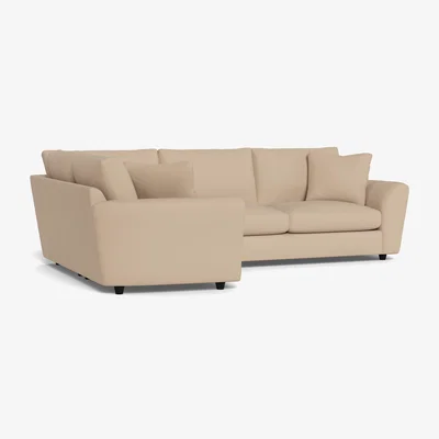 Heal's Heal's Snooze Left Hand Facing Corner Sofa Capelo Linen-Cotton Bamboo Black Feet