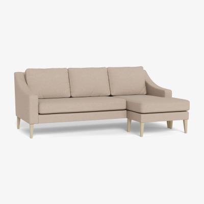 Heal's Heal's Richmond Corner Chaise Sofa Boucle Tweed Pearl Natural Beech Feet