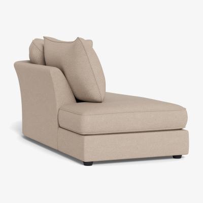 Heal's Heal's Tailor Chaise Left Hand Facing Boucle Tweed Pearl Natural Beech Feet