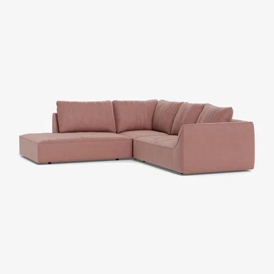Heal's Heal's Morven Left Hand Facing Large Corner Sofa Smart Luxe Velvet Dusky Pink