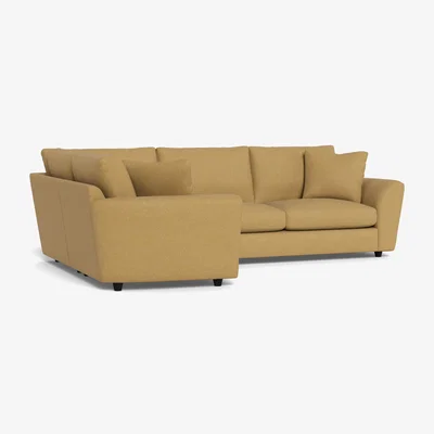 Heal's Heal's Snooze Left Hand Facing Corner Sofa Boucle Tweed Citrine Black Feet