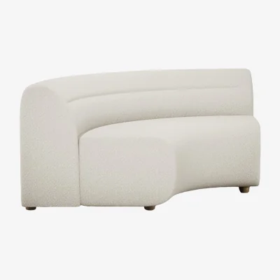 Heal's Heal's Lilli Curved Corner Sofa Unit Smart Luxe Velvet Tawny Natural Feet
