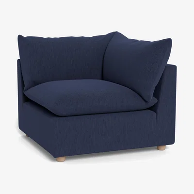 Heal's Heal's Astrid Corner Unit Smart Linen Mix Navy Natural Beech Feet