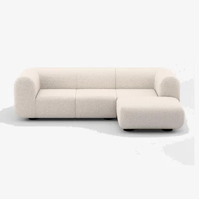Heal's Tom Dixon Plump Corner Sofa Config 5 Alpine 101 Black Legs