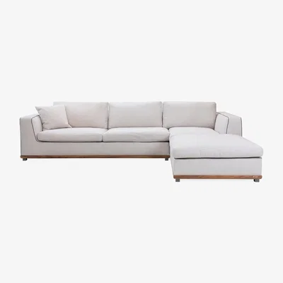 Heal's Porada Kirk Left hand Corner Sofa 3 Back Cushions Walnut Frame - Heal's UK Furniture