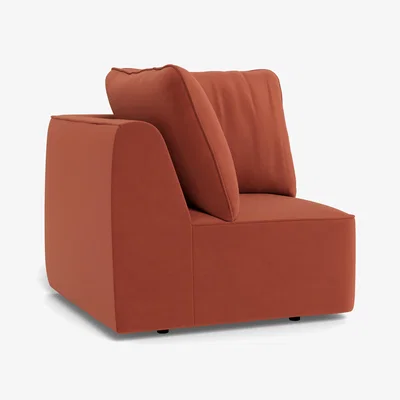Heal's Heal's Morven Corner Unit Smart Luxe Velvet Tawny Black Feet
