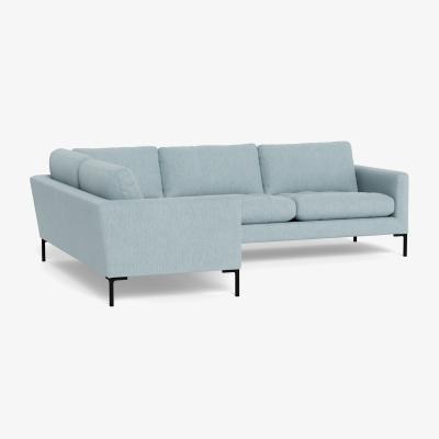 Heal's Heal's Eton Left Hand Facing Corner Sofa Smart Linen Mix Duck Egg Black Feet - Heal's UK Furniture