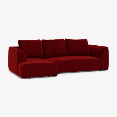 Heal's Heal's Morven Left Hand Facing Corner Chaise Sofa Smart Luxe Velvet Mulberry