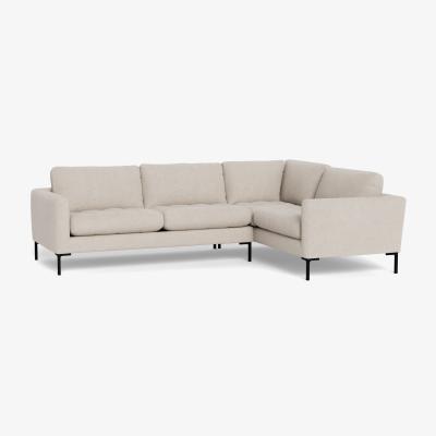 Heal's Heal's Eton Right Hand Facing Corner Sofa Texture Limestone Black Feet - Heal's UK Furniture