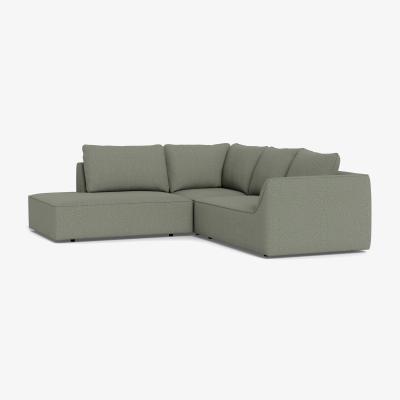 Heal's Heal's Morven Left Hand Facing Large Corner Sofa Boucle Tweed Lapis Black Feet