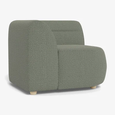 Heal's Heal's Lilli Connecting Corner Unit Boucle Tweed Lapis Natural Beech Feet