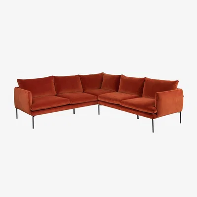 Heal's Heal's Matera Large Corner Sofa Leather Grain White 000 - Heal's UK Furniture