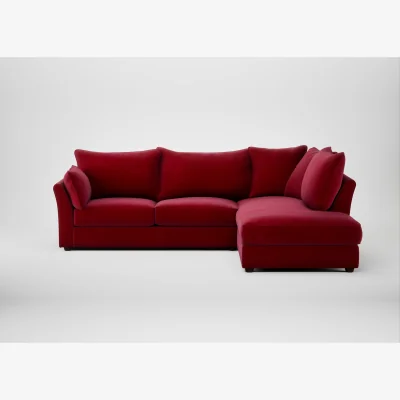Heal's Heal's Tailor Right Hand Facing Corner Sofa Smart Luxe Velvet Mulberry Walnut Stained Feet