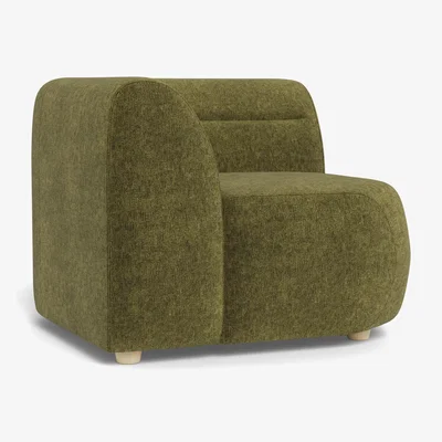 Heal's Heal's Lilli Connecting Corner Unit Boucle Velvet Wilder Natural Beech Feet