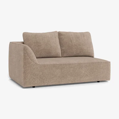 Heal's Heal's Morven Left Hand Facing 2 Seater Unit Boucle Velvet Rocky Black Feet