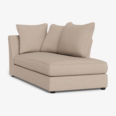 Heal's Heal's Tailor Chaise Right Hand Facing Boucle Tweed Pearl Natural Beech Feet