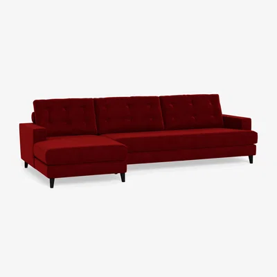 Heal's Heal's Mistral Left Hand Facing Corner Sofa Smart Luxe Velvet Mulberry Natural Feet