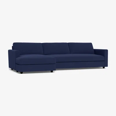 Heal's Heal's Nimbus 4 Seater Left Hand Corner Chaise Melton Wool New Navy Black Feet