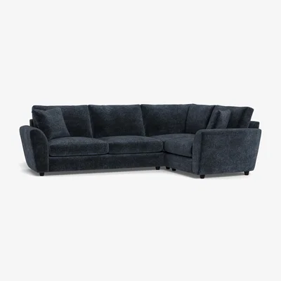 Heal's Heal's Snooze Right Hand Facing Corner Sofa Boucle Velvet Space Black Feet