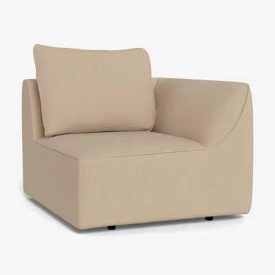 Heal's Heal's Morven Right Hand Facing Single Unit Capelo Linen-Cotton Bamboo Black Feet