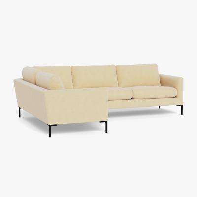Heal's Heal's Eton Left Hand Facing Corner Sofa Smart Luxe Velvet Biscuit Black Feet - Heal's UK Furniture
