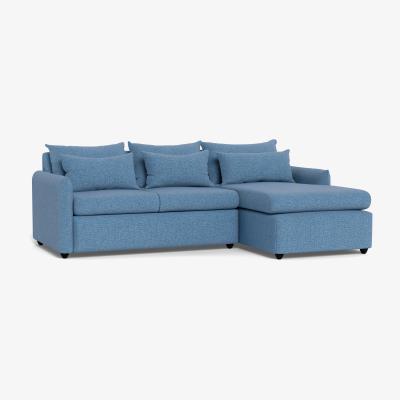 Heal's Heal's Pillow Medium RHF Corner Chaise Sofa Tejo Cobalt Natural Oak Feet - Heal's UK Furniture
