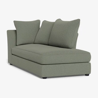 Heal's Heal's Tailor Chaise Right Hand Facing Boucle Tweed Lapis Natural Beech Feet