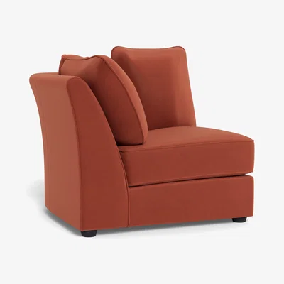 Heal's Heal's Tailor Square Corner Unit Left Hand Facing Smart Luxe Velvet Tawny Natural Feet