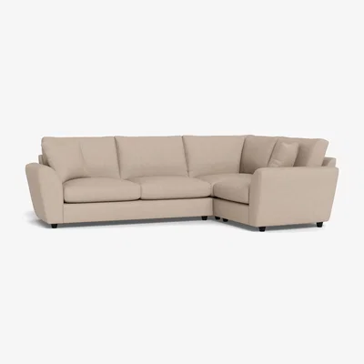 Heal's Heal's Snooze Right Hand Facing Corner Sofa Boucle Tweed Pearl Black Feet