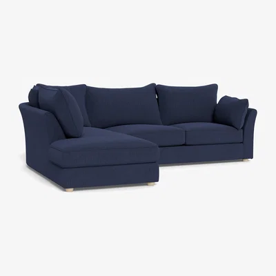Heal's Heal's Tailor Left Hand Facing Corner Sofa Smart Linen Mix Navy Natural Beech Feet