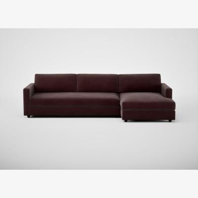 Heal's Heal's Nimbus II Chaise Sofa RHF Smart Luxe Velvet Acorn Black Feet