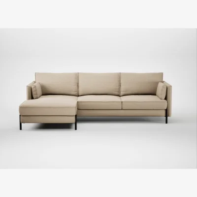 Heal's Heal's Tortona Left Hand Facing Chaise Sofa Loop Twill Fossil Black Feet