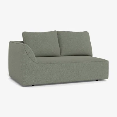 Heal's Heal's Morven Left Hand Facing 2 Seater Unit Boucle Tweed Lapis Black Feet