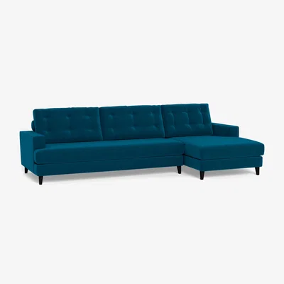 Heal's Heal's Mistral Right Hand Corner Sofa Velvet Teal Black F