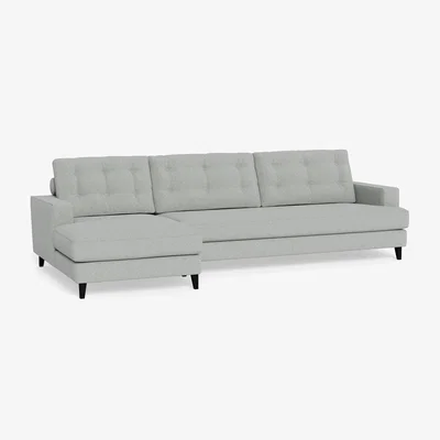 Heal's Heal's Mistral Left Hand Corner Sofa Melton Wool Limestone Black Feet