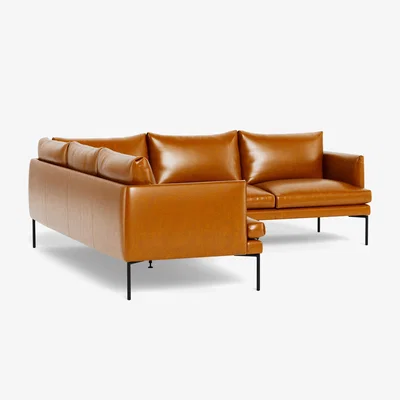 Heal's Heal's Matera Large Corner Sofa Leather Stonewash Toffee 277 - Heal's UK Furniture