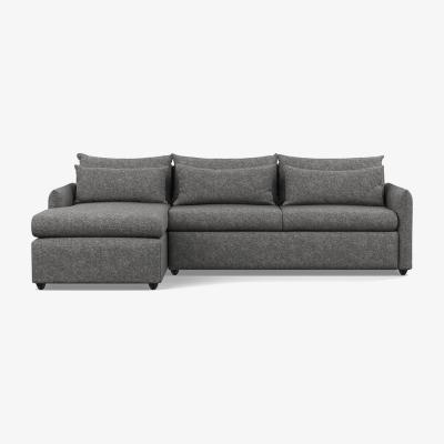Heal's Heal's Pillow Large LHF Corner Chaise Sofa Melton Wool Shale Black - Heal's UK Furniture
