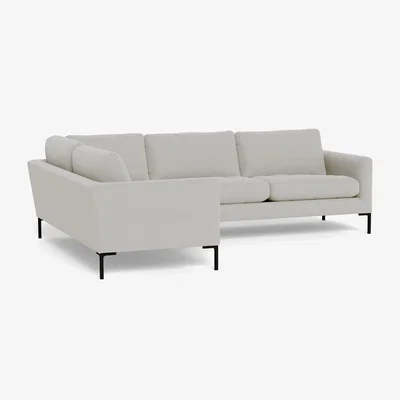 Heal's Heal's Eton Left Hand Facing Corner Sofa Capelo Linen-Cotton Sea Salt Black Feet