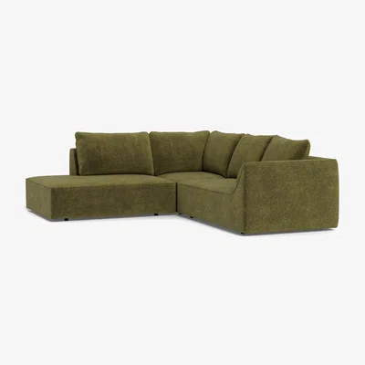 Heal's Heal's Morven Left Hand Facing Large Corner Sofa Boucle Velvet Wilder Black Feet