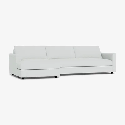 Heal's Heal's Nimbus 4 Seater Left Hand Corner Chaise Broad Weave Tin Black Feet