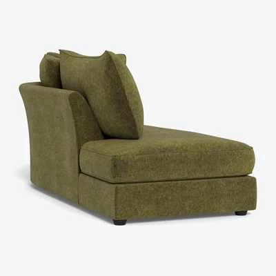 Heal's Heal's Tailor Chaise Left Hand Facing Boucle Velvet Wilder Black Beech Feet