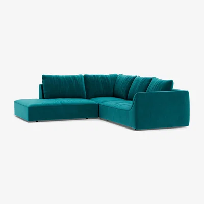 Heal's Heal's Morven Left Hand Facing Large Corner Sofa Smart Velvet Petrol