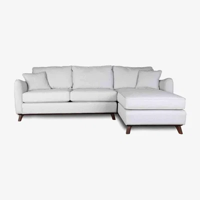 Heal's Heal's Ravello Right Hand Facing Corner Sofa Texture Pale Grey Natural Feet - Heal's UK Furniture