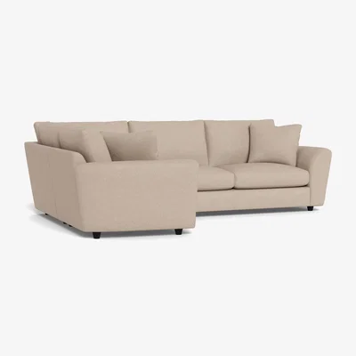 Heal's Heal's Snooze Left Hand Facing Corner Sofa Boucle Tweed Pearl Black Feet
