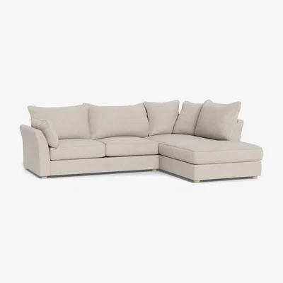 Heal's Heal's Tailor RHF Corner Sofa Melton Wool Shale Natural Ash - Heal's UK Furniture