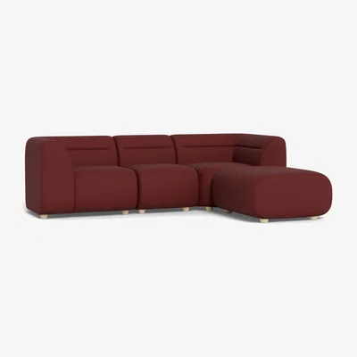 Heal's Heal's Lilli Right Hand Facing Compact Corner Capelo Linen-Cotton Etruscan Red Natural Feet