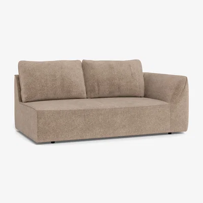 Heal's Heal's Morven Right Hand Facing 3 Seater Unit Boucle Velvet Rocky Black Feet