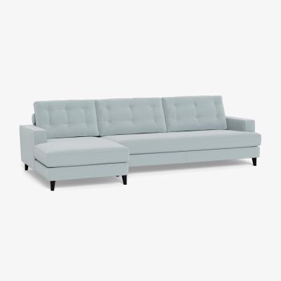 Heal's Heal's Mistral Left Hand Facing Corner Sofa Brushed Cotton Mist Black Feet - Heal's UK Furniture