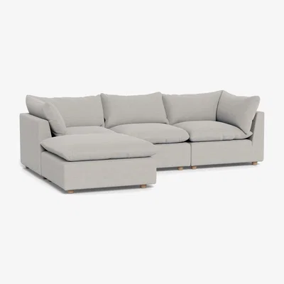 Heal's Heal's Astrid Left Hand Facing Corner Sofa Capelo Linen-Cotton Sea Salt Walnut Stained Beech Feet