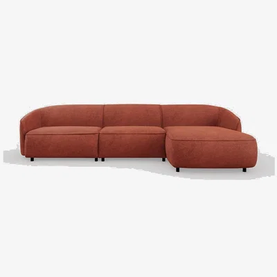 Heal's Heal's Aurelie Large Right Hand Facing Chaise Sofa Smart Luxe Velvet Tawny